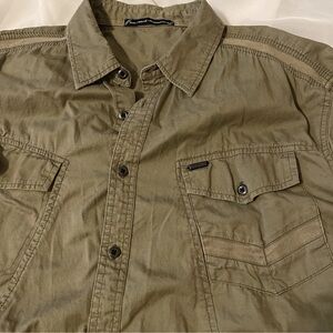 VTG Marithe Francois Girbaud Button Up Shirt Cotton Green Men’s XXL